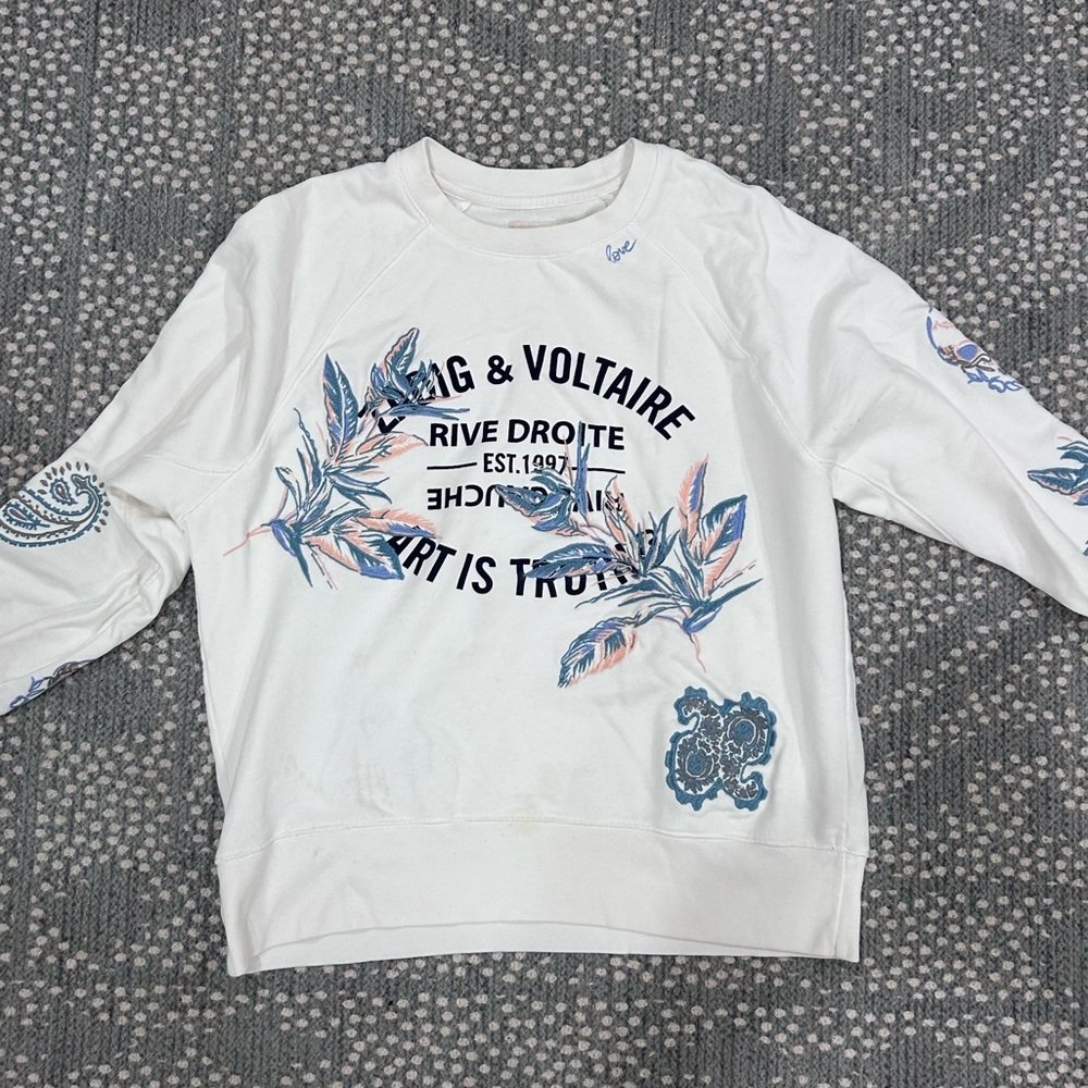 Zadig and Voltaire Rive Droite Pullover Sweatshirt, Great Condition, Size M